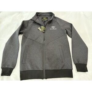 Rich & Rotten Los Angeles Men's Full Zip Track Jacket Gray Small Logo Athletic